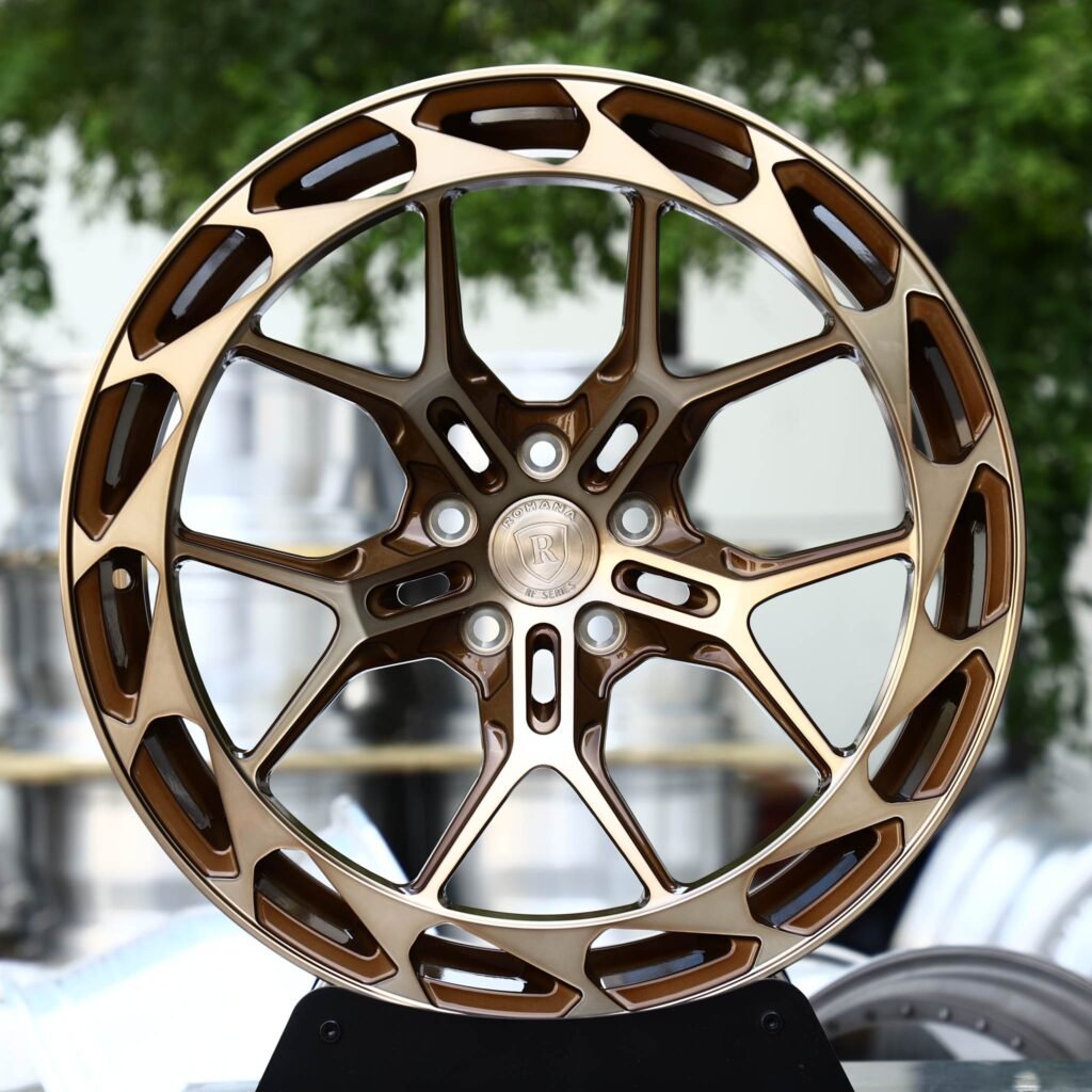 Toyota GR Supra wheels – Bronze Machined 5 Y-Spoke Windowed Ring (Rohana-Style), front view