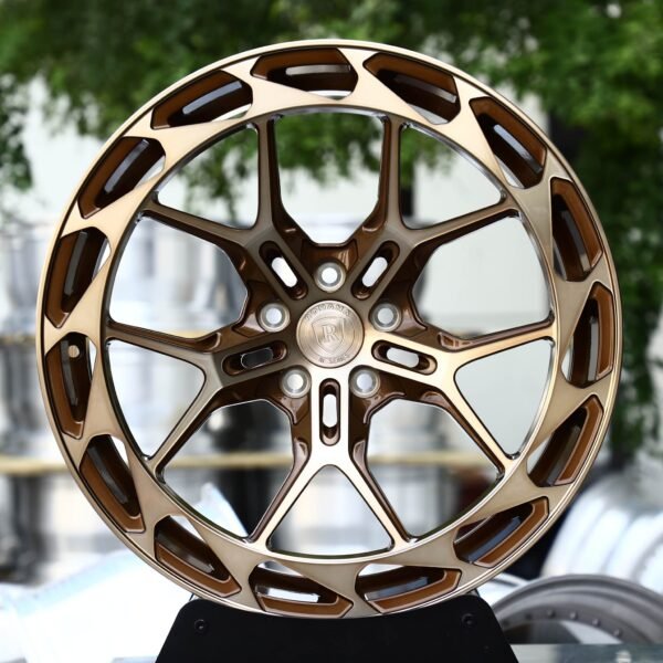 Toyota GR Supra wheels – Bronze Machined 5 Y-Spoke Windowed Ring (Rohana-Style), front view