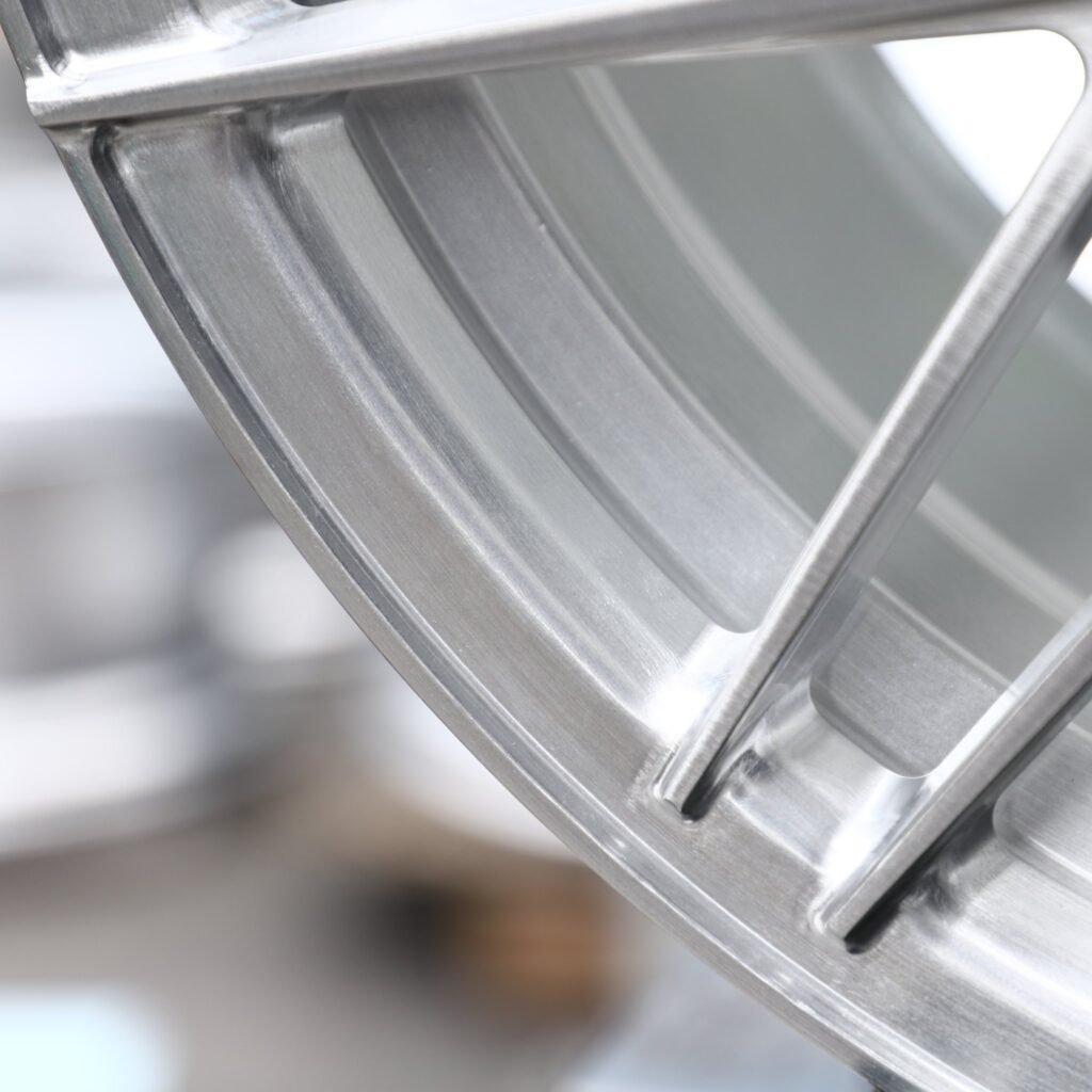 Tesla Model 3 wheels – Brushed Silver Y-Spoke Mesh (Rohana-Style), lip and barrel detail