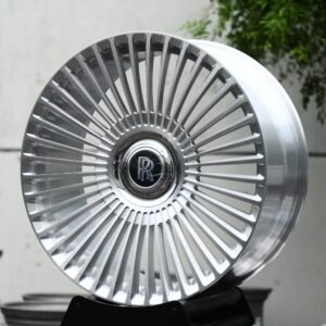 Rolls-Royce OEM-Style Brushed Silver Multi-Spoke Floating Cap Forged Wheels – Rolls-Royce Ghost / Cullinan Fitment (5-Lug)