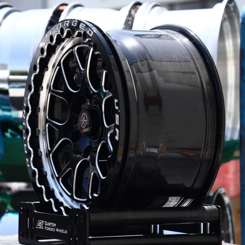 5x114.3 wheels – Black / Milled Mesh Beadlock (SdWheels-Style), side view