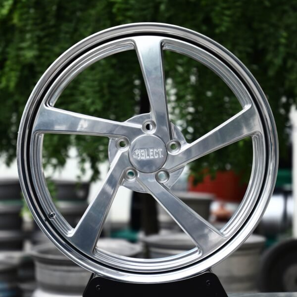 BMW M3 wheels – Mirror Polished Swept 5-Spoke 2-Piece (Select-Style), front view