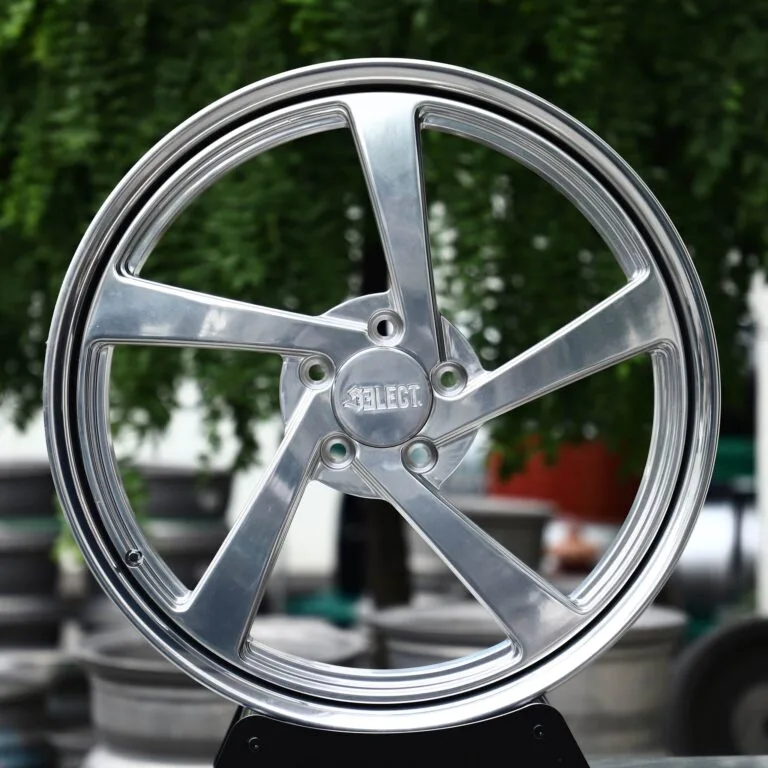 Select-Style Mirror Polished Swept 5-Spoke 2-Piece Forged Wheels – BMW M3 / RS5, front view