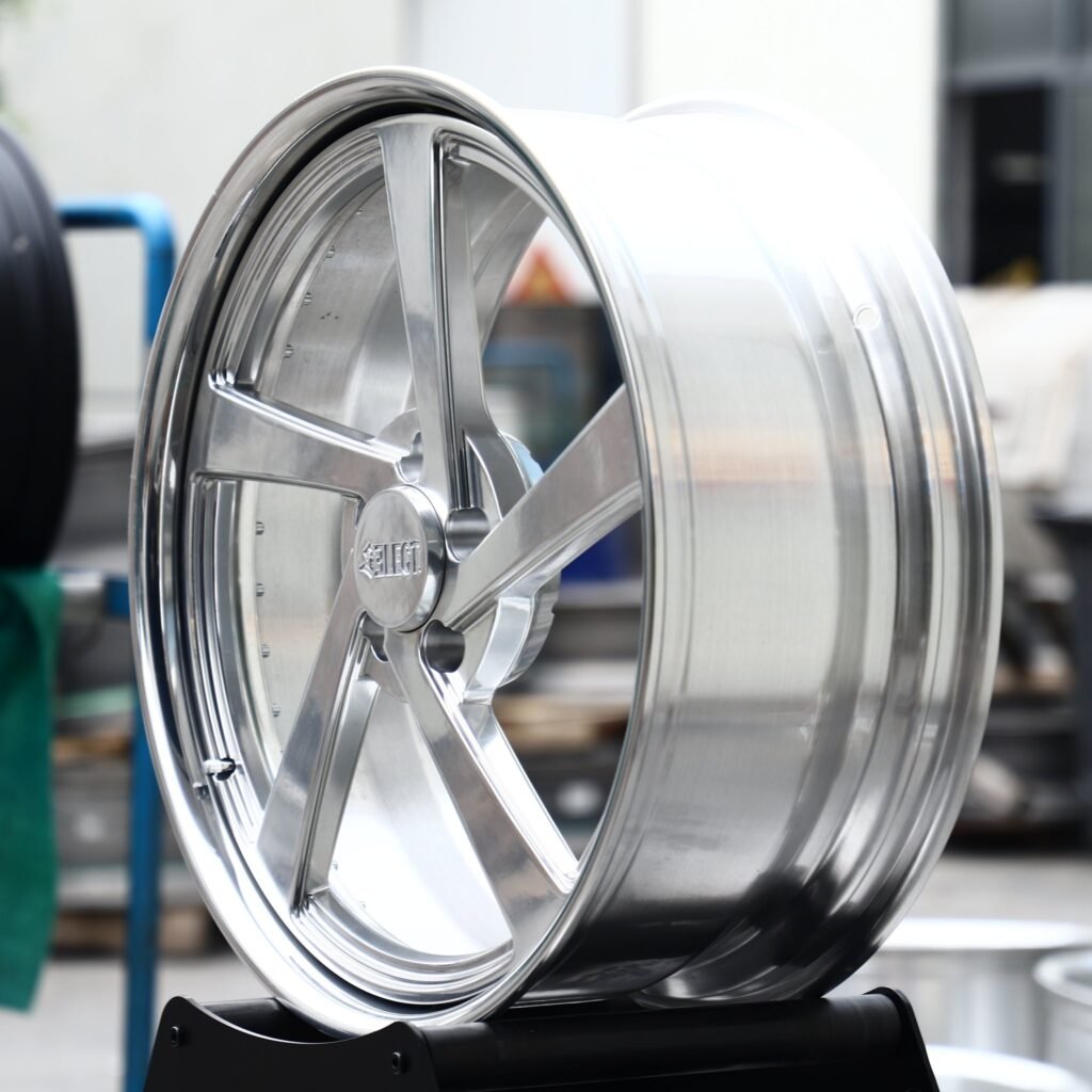 5x120 wheels – Mirror Polished Swept 5-Spoke 2-Piece (Select-Style), side view