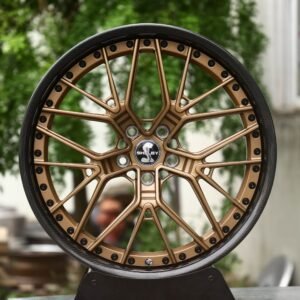 Shelby-Style 2-Piece Bronze Y-Spoke Mesh Carbon Lip Forged Wheels – Ford Mustang / Mustang GT Fitment (5-Lug)