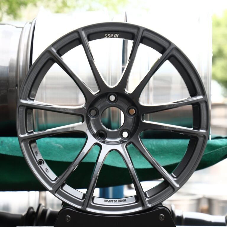 Toyota Supra wheels – Gunmetal 12-Spoke (SSR-Style), front view