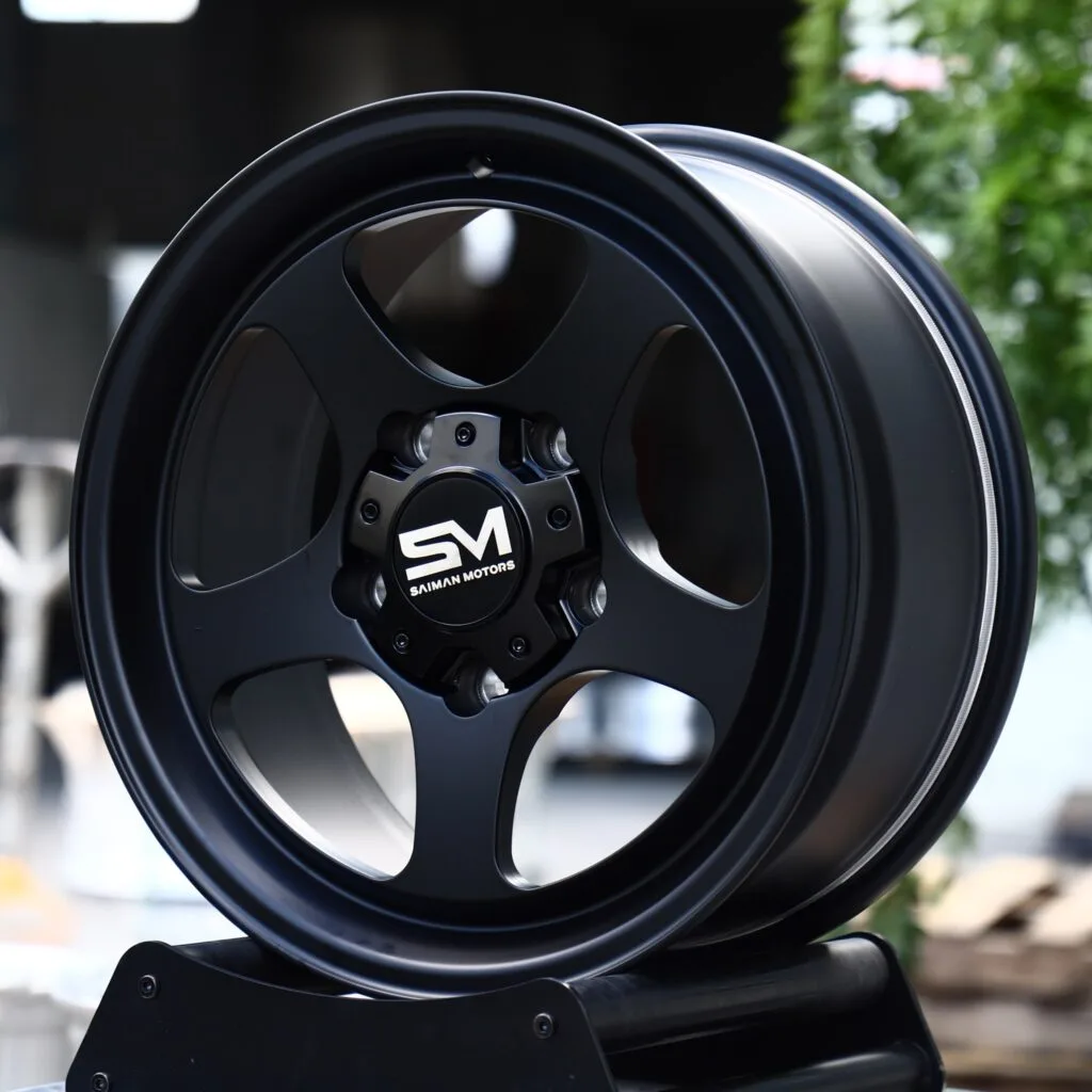 Toyota GR86 wheels – Satin Black 5-Spoke, angled view