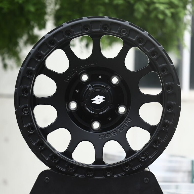 Suzuki Jimny wheels – Satin Black 12-Hole Beadlock (Suzuki OEM-Style), front view