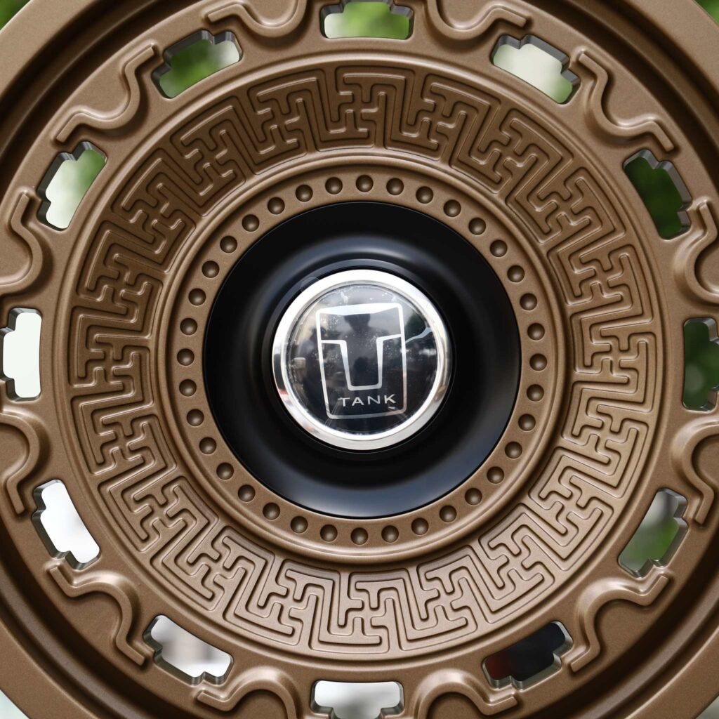 6x139.7 wheels – Matte Bronze Greek-Key Disc (Tank OEM-Style), side view