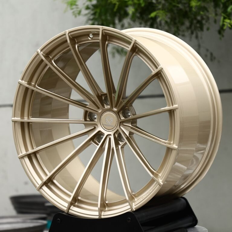 Tesla Model 3 wheels – Champagne Gold Multi-Spoke, front view