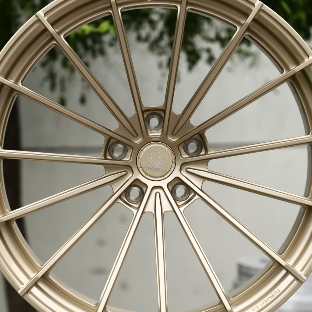 5x114.3 wheels – Champagne Gold Multi-Spoke, side view