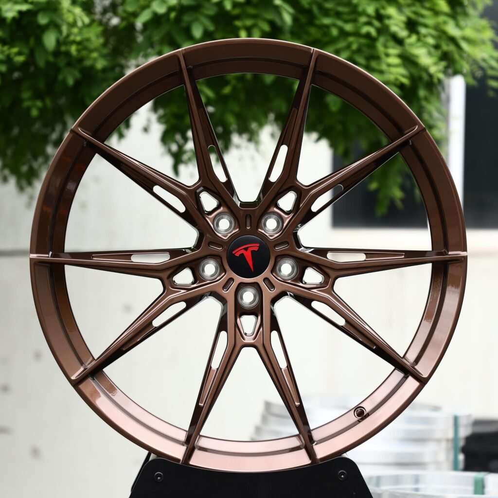 Tesla Model 3 wheels – Bronze 10-Spoke Star (Tesla OEM-Style), front view