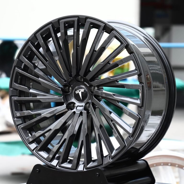 Tesla Model S wheels – Gunmetal Twin Multi-Spoke (Tesla OEM-Style), front view