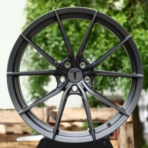 Tesla OEM-Style Satin Gunmetal 10-Spoke Forged Wheels – Tesla Model 3 / Model Y Fitment (5-Lug)