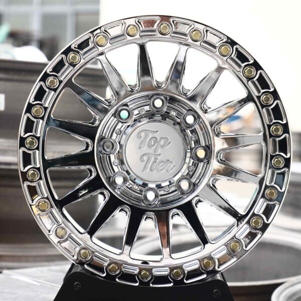 Ram 2500 wheels – Chrome Multi-Spoke Floating Bolt Lip (Top Tier-Style), front view