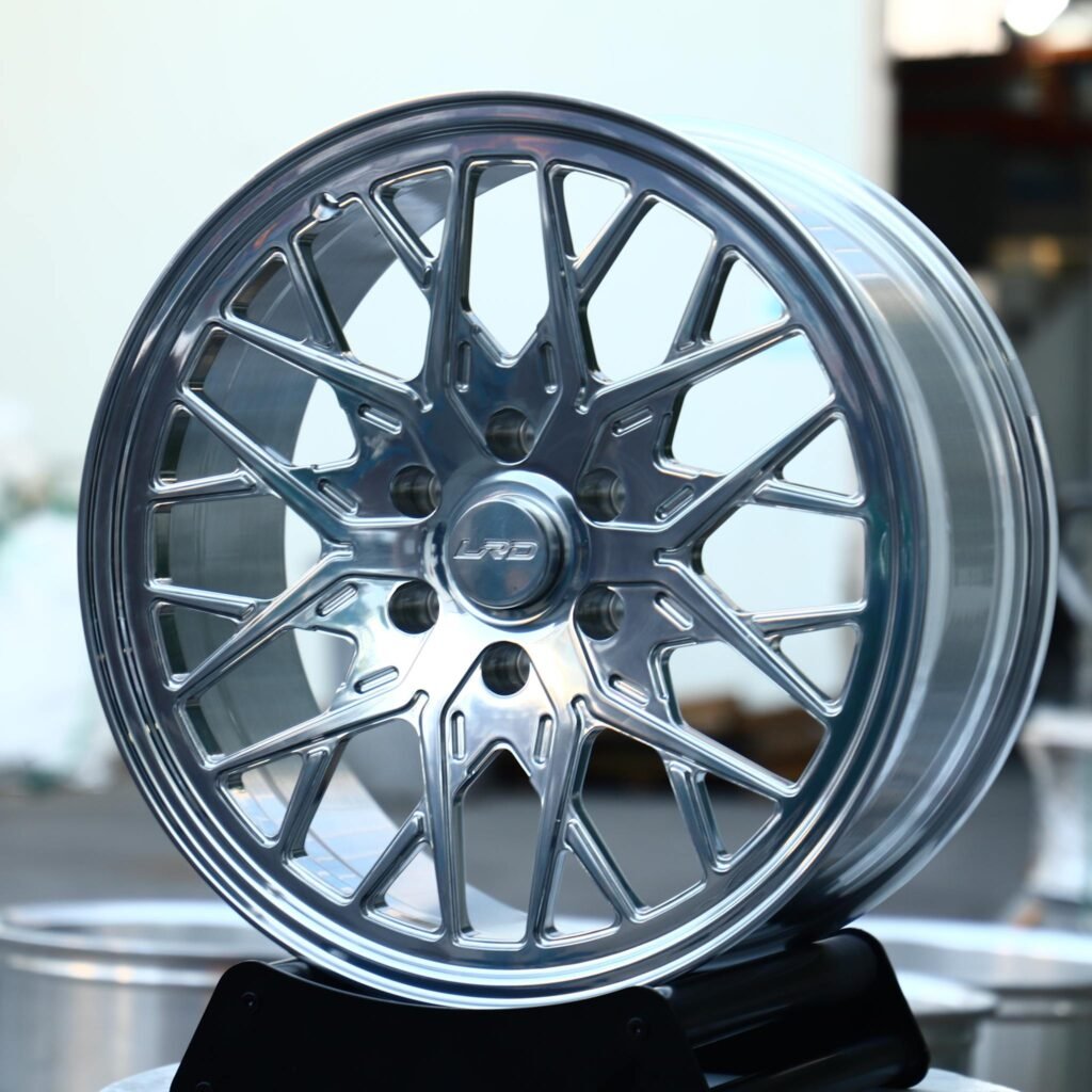 Toyota Tacoma wheels – Polished Mesh, angled view