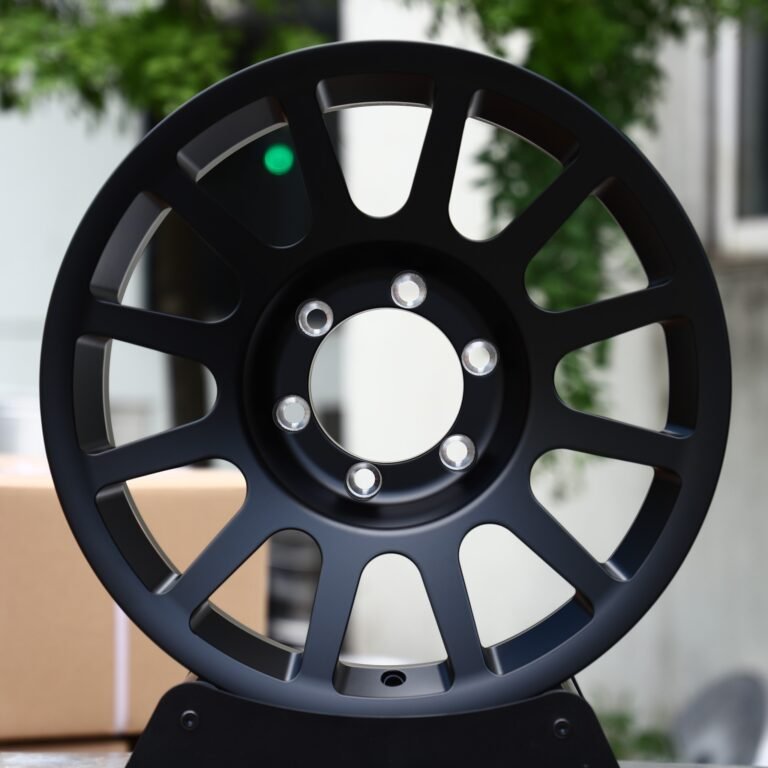 Toyota 4Runner wheels – Satin Black 12-Spoke Rally, front view
