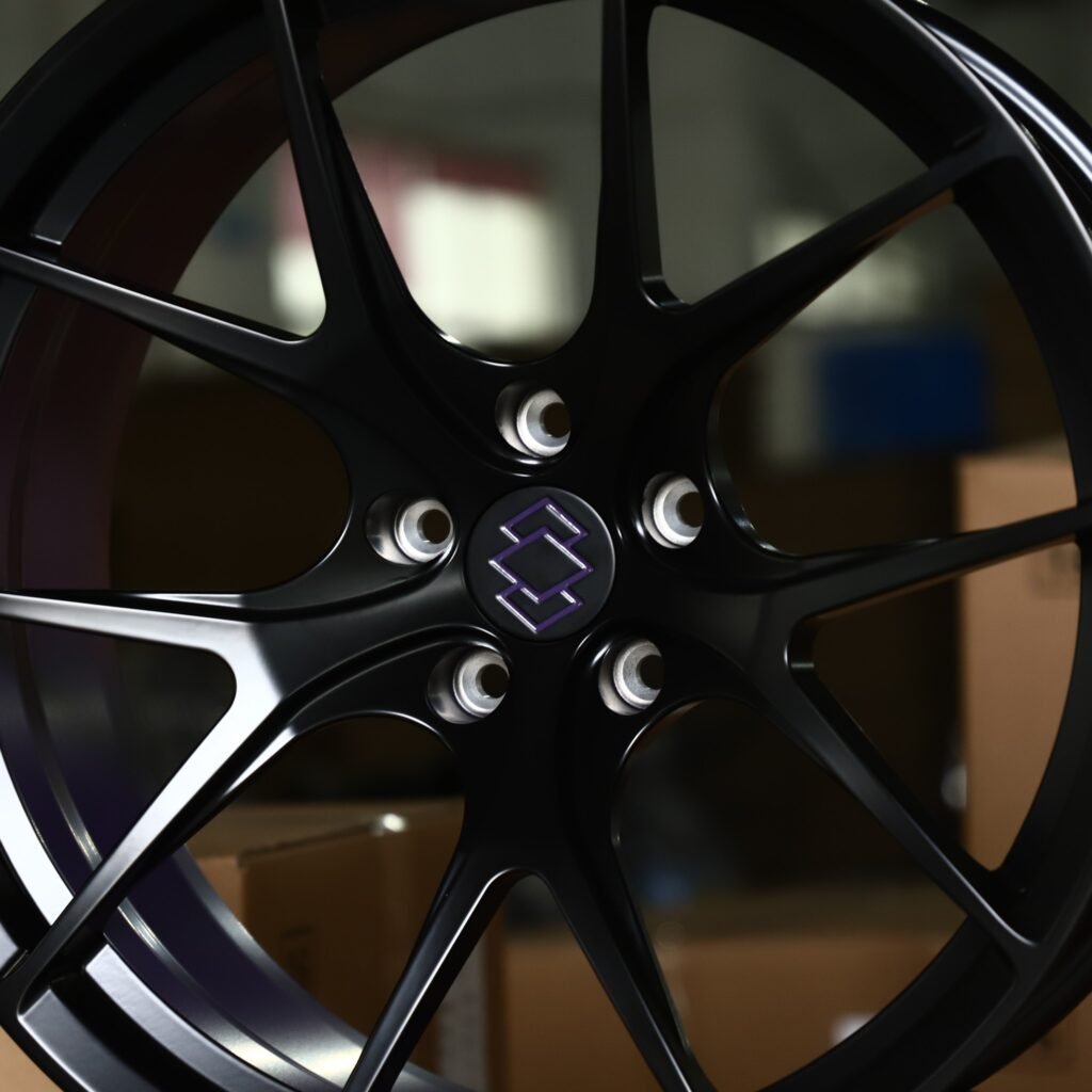 5x114.3 wheels – Satin Black 10-Spoke Concave, side view