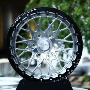 Toyota Land Cruiser / Lexus GX Beadlock Off-Road Forged Wheels – Polished Mesh Black Ring (6-Lug)
