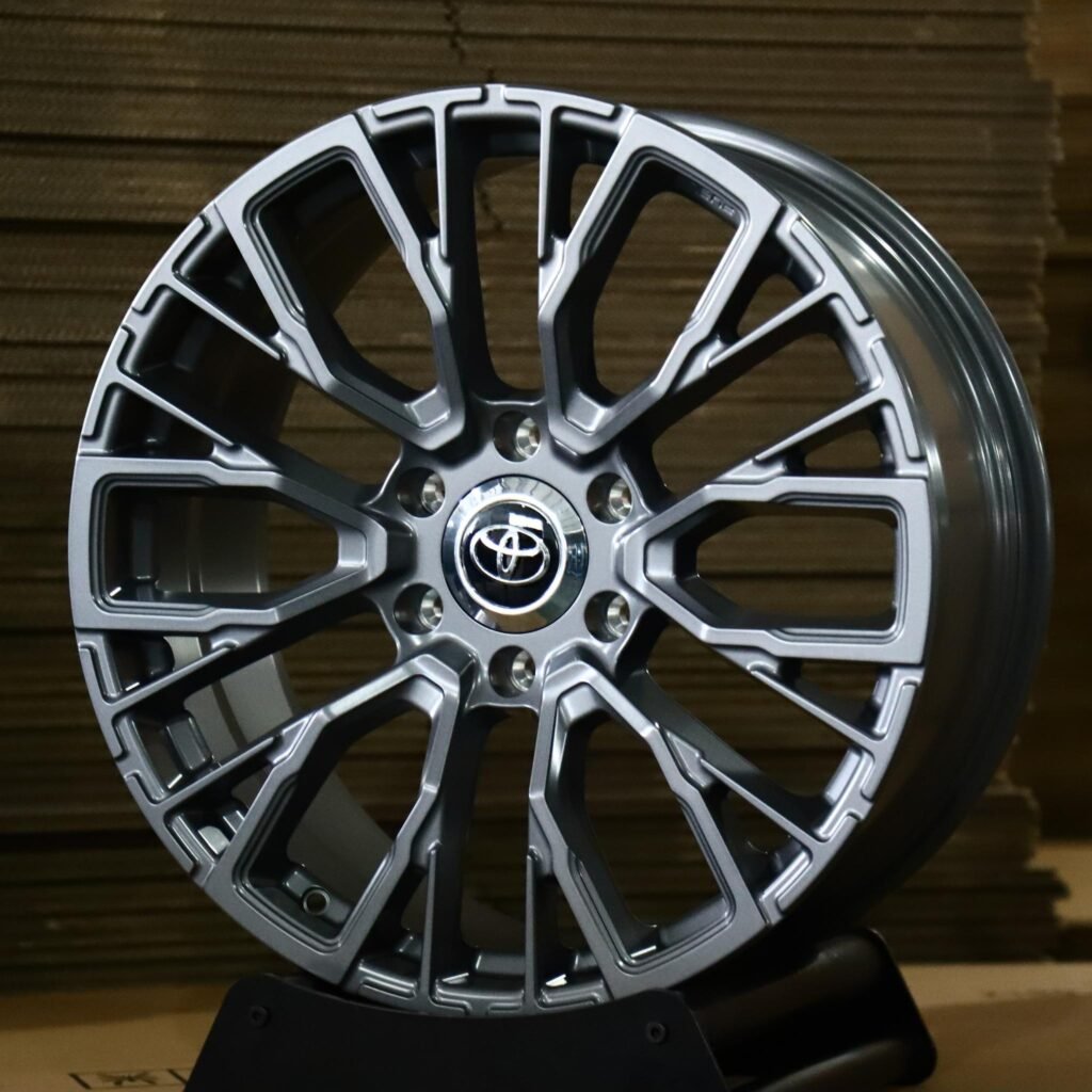 Toyota Tacoma wheels – Gunmetal Multi-Spoke (Toyota OEM-Style), angled view