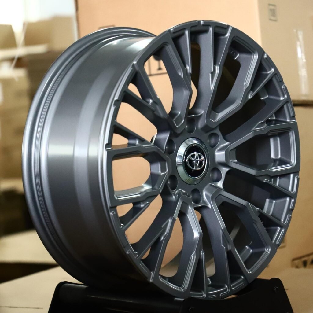 6x139.7 wheels – Gunmetal Multi-Spoke (Toyota OEM-Style), side view
