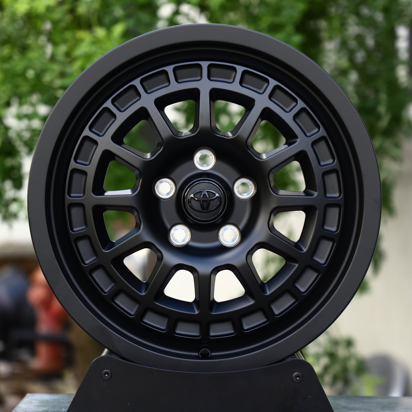 Toyota Camry wheels – Matte Black 12-Spoke (Toyota OEM-Style), front view