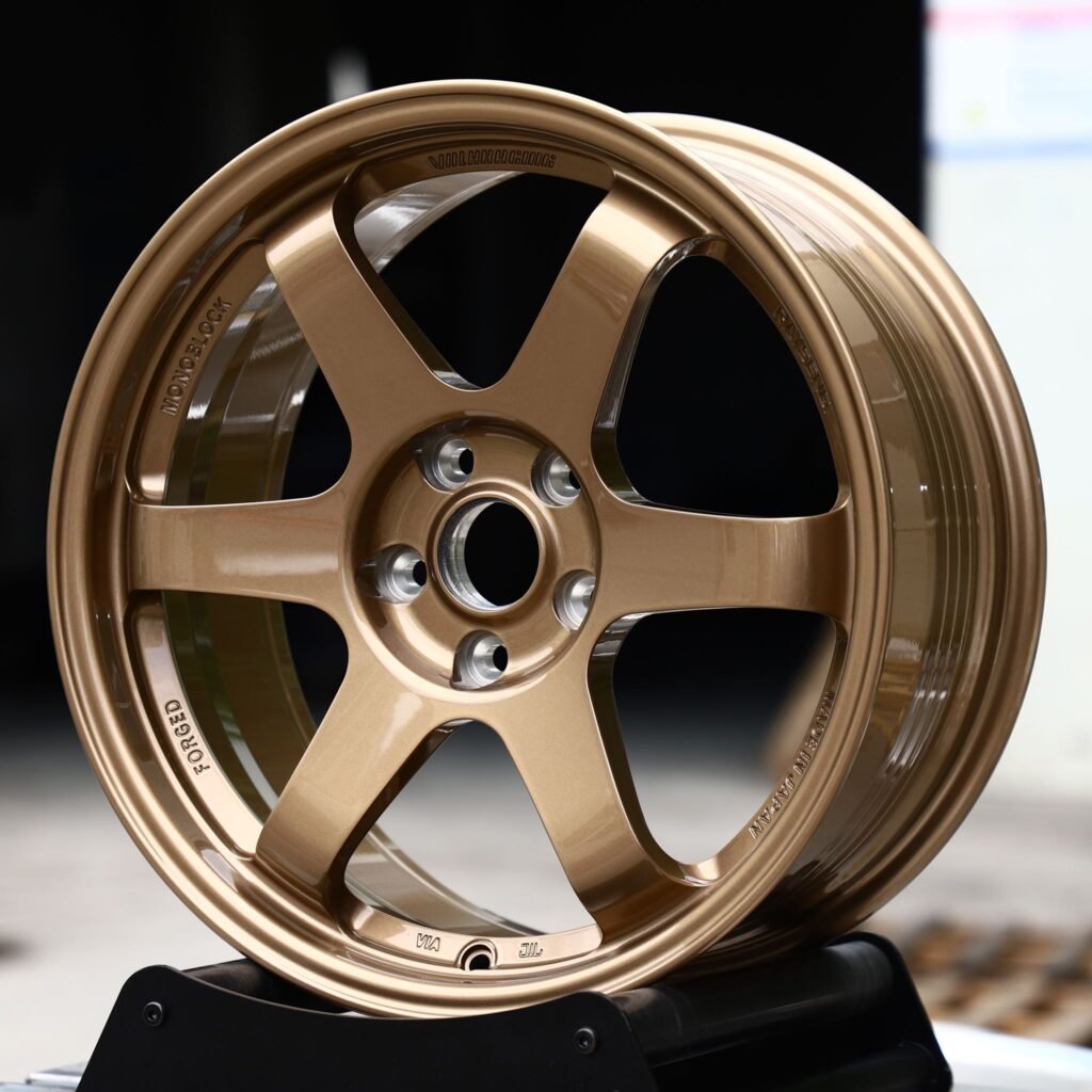 Nissan GT-R wheels – Bronze 6-Spoke, angled view
