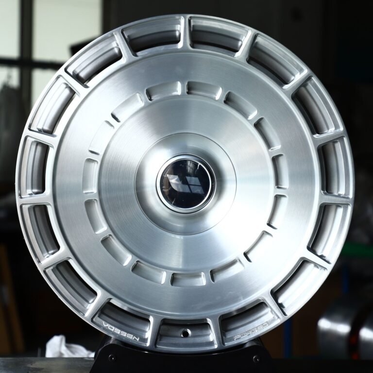Toyota Supra wheels – Brushed Silver Turbine Disc, front view