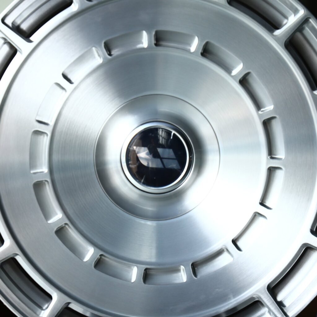 Tesla Model 3 wheels – Brushed Silver Turbine Disc, lip and barrel detail