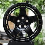 Toyota Supra / Nissan GT-R Forged Wheels – Gloss Black 5-Spoke Windowed Ring (5-Lug)