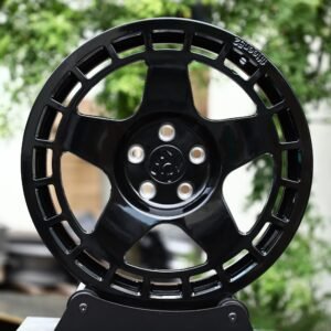 Toyota Supra / Nissan GT-R Forged Wheels – Gloss Black 5-Spoke Windowed Ring (5-Lug)