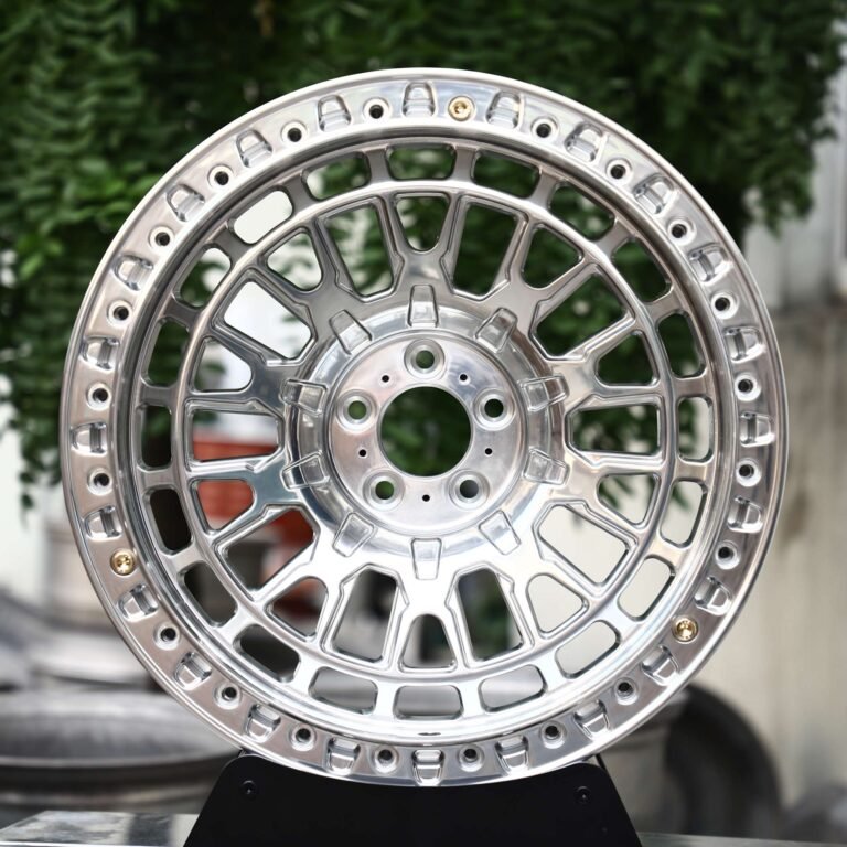Toyota Tacoma wheels – Polished Multi-Spoke Double-Ring, front view