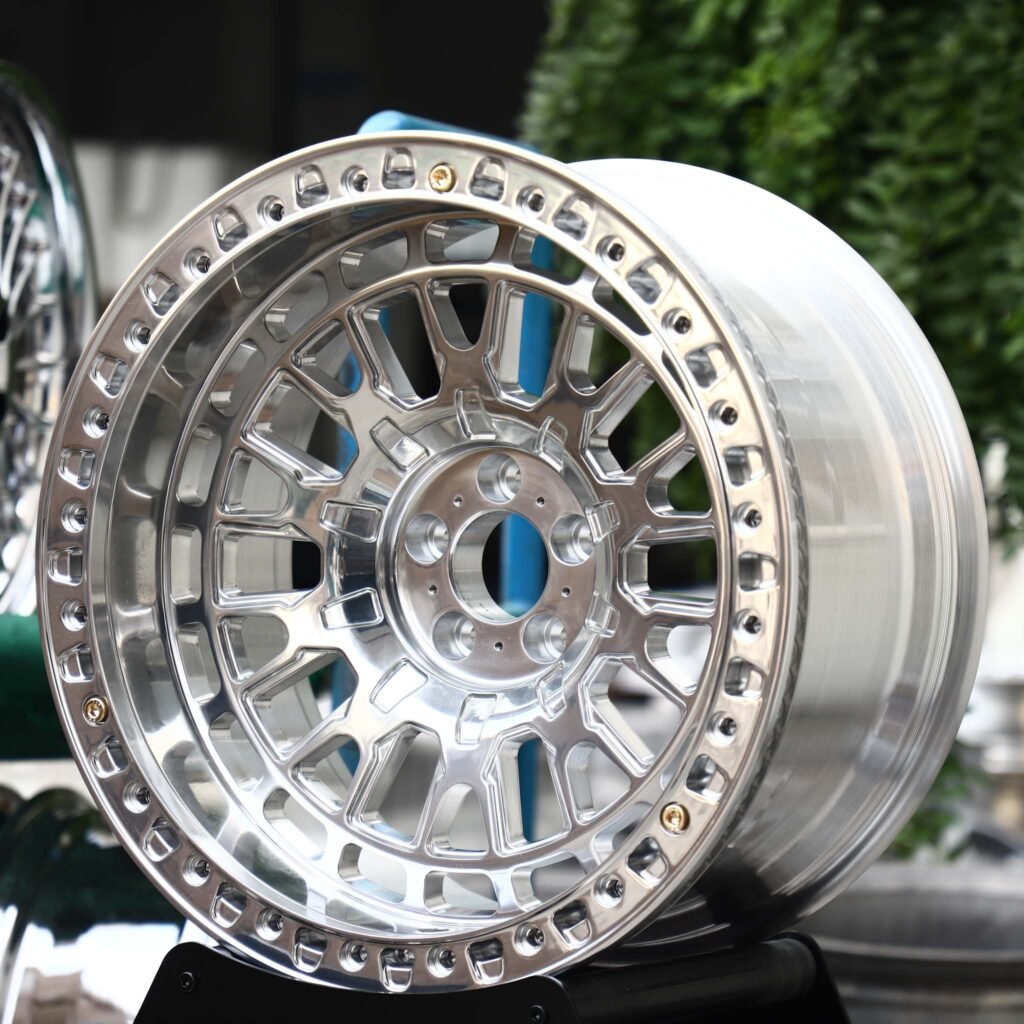 Toyota 4Runner wheels – Polished Multi-Spoke Double-Ring, angled view