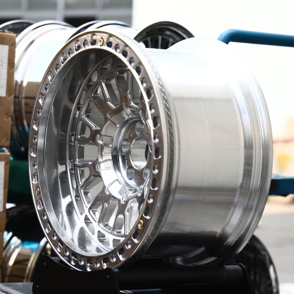 6x139.7 wheels – Polished Multi-Spoke Double-Ring, side view