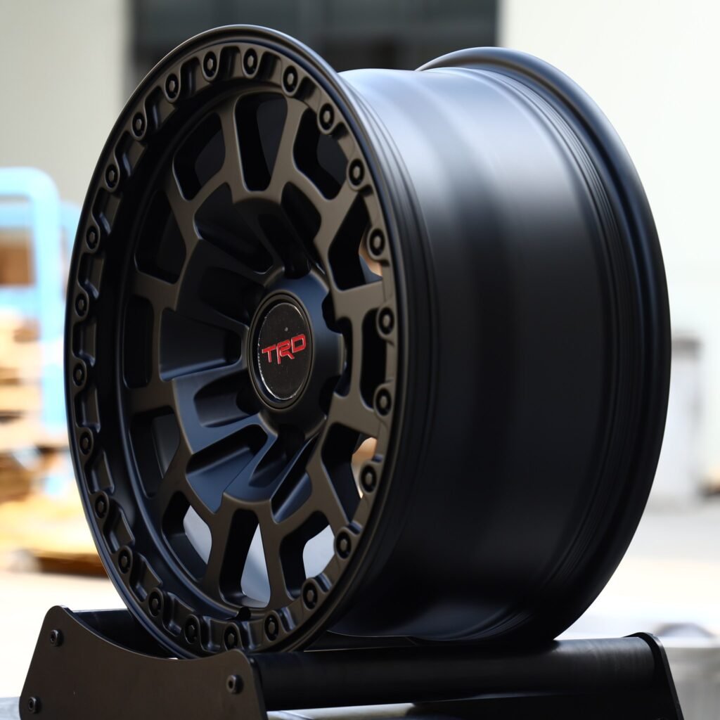 6x139.7 wheels – Matte Black Bolt Ring (TRD-Style), side view