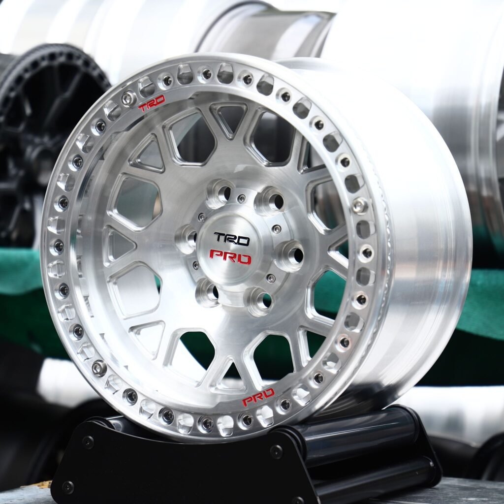 Toyota Tacoma wheels – PRO Machined Y-Spoke Bolted Ring Beadlock (TRD-Style), angled view