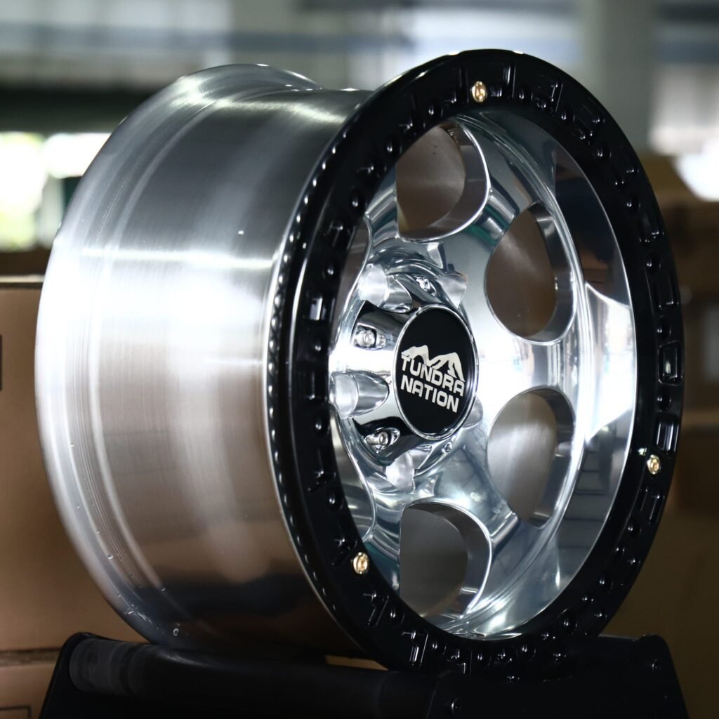 5x150 wheels – Polished Round-Hole Beadlock (Tundra Nation-Style), side view