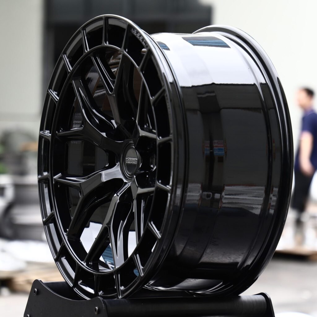5x127 wheels – Gloss Black Multi-Spoke (Vossen-Style), side view