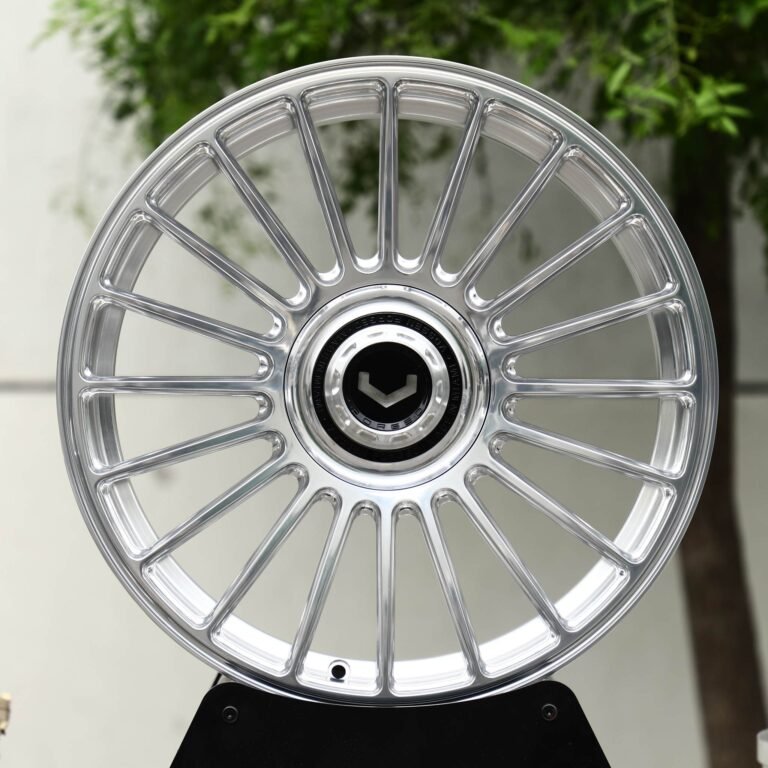 Mercedes-Benz GLE wheels – Polished 20-Spoke Floating Cap (Vossen-Style), front view