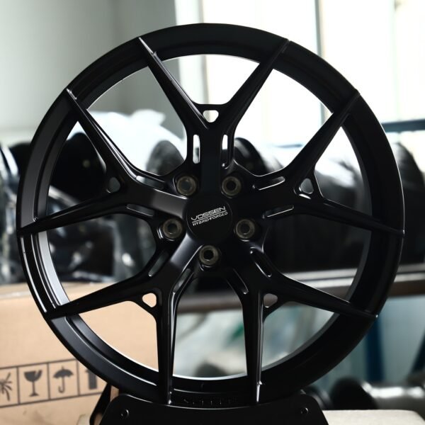 Mercedes-Benz E-Class wheels – Satin Black 5 Y-Spoke (Vossen-Style), front view