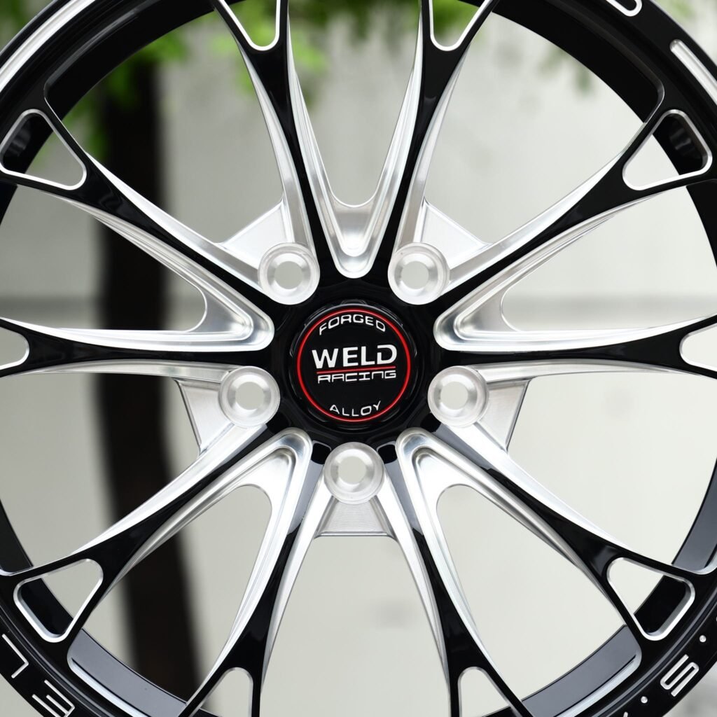 Chevrolet Corvette wheels – Black Machined 10-Spoke Lettered Lip (Weld Racing-Style), view 8