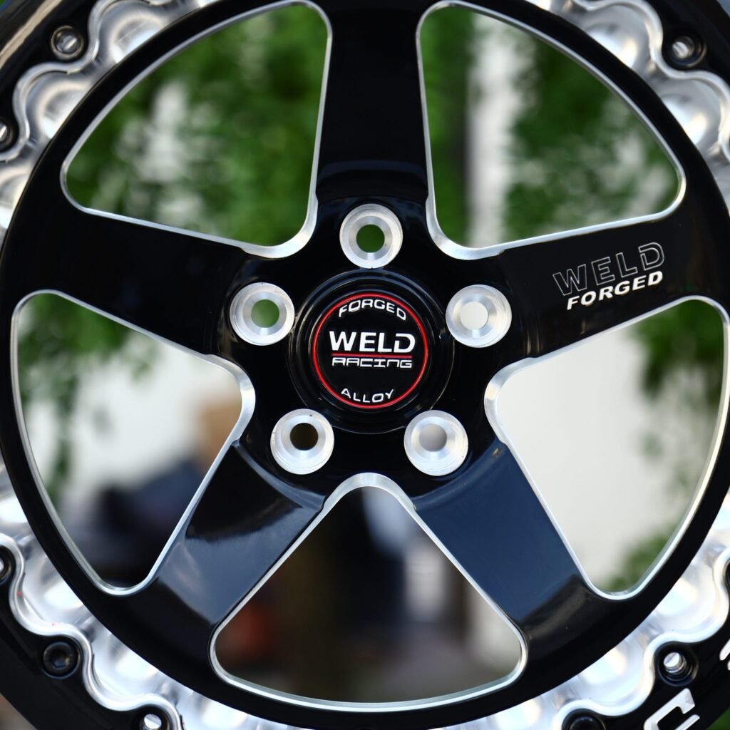 Chevrolet Corvette wheels – Black Machined Beadlock Wavy-Ring 5-Spoke (Weld Racing-Style), view 8