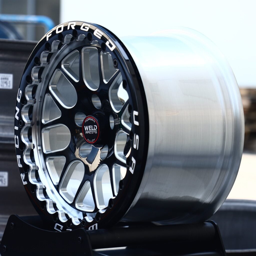 5x120.65 wheels – Black / Milled Mesh Beadlock (Weld Racing-Style), side view