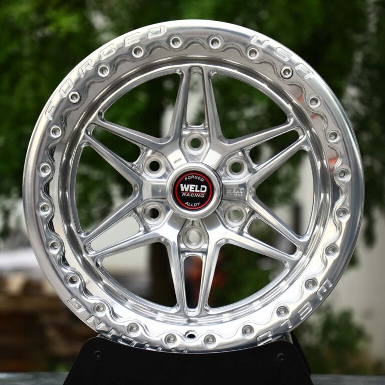 Chevrolet Silverado 1500 wheels – Polished Beadlock Star 6-Spoke (Weld Racing-Style), front view