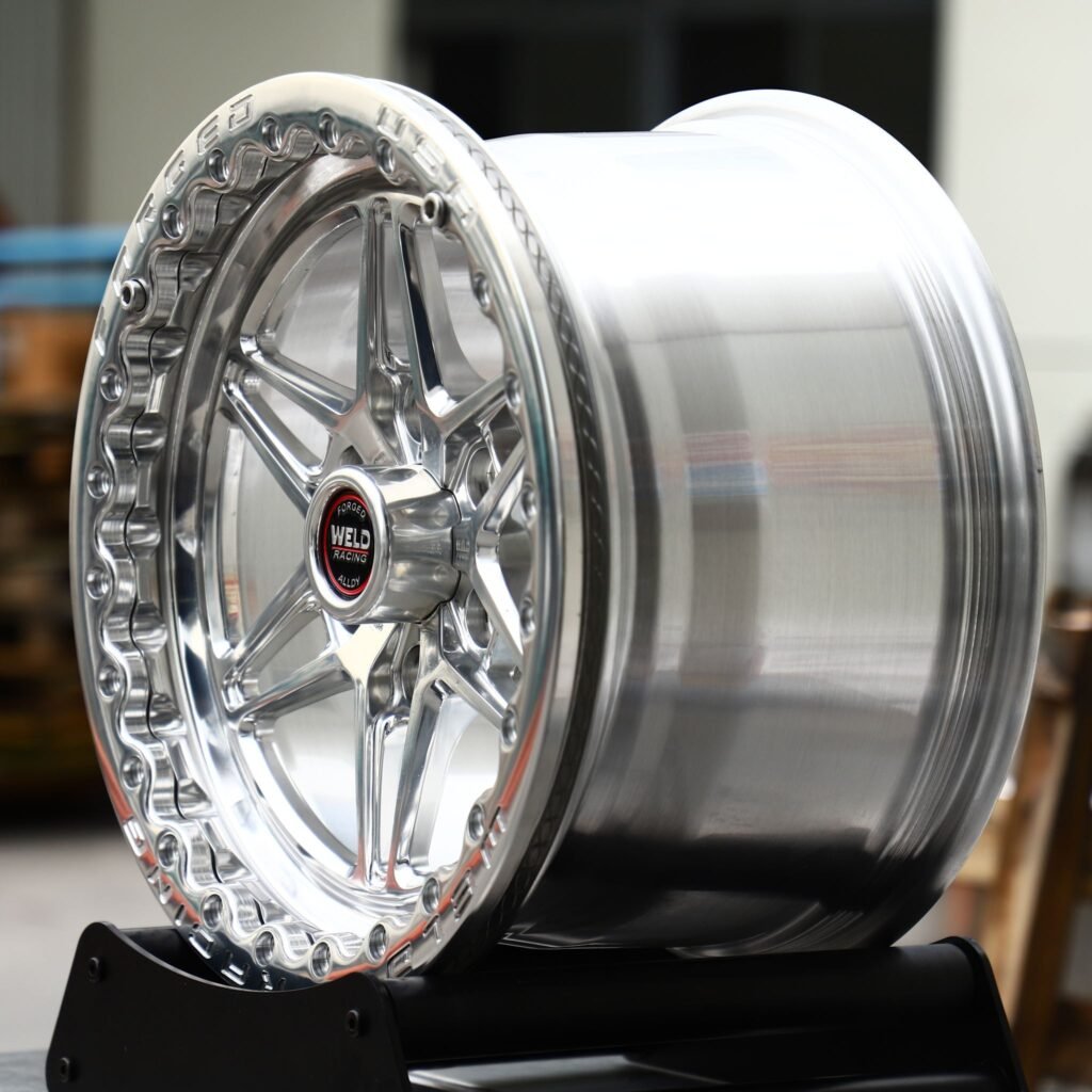 6x139.7 wheels – Polished Beadlock Star 6-Spoke (Weld Racing-Style), side view