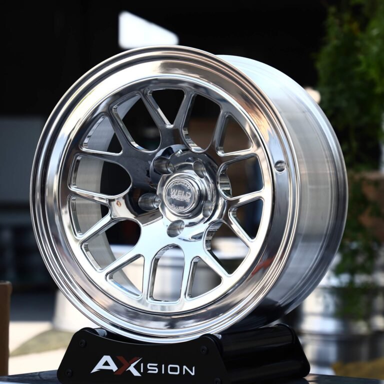 Chevrolet Camaro wheels – Polished Concave Mesh Deep Lip (Weld Racing-Style), front view