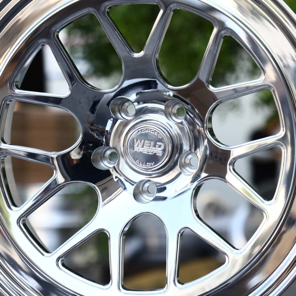 5x120 wheels – Polished Concave Mesh Deep Lip (Weld Racing-Style), side view