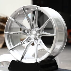 Wheelforce-Style Brushed Silver 10-Spoke Star Concave Forged Wheels – BMW M3 / Audi RS5 Fitment (5-Lug)