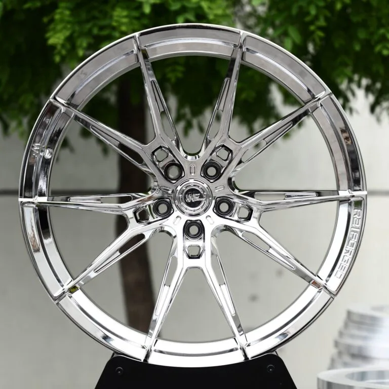 Wheelforce-Style Chrome 10-Spoke Star Forged Wheels – Audi A5 / Volkswagen Golf, front view
