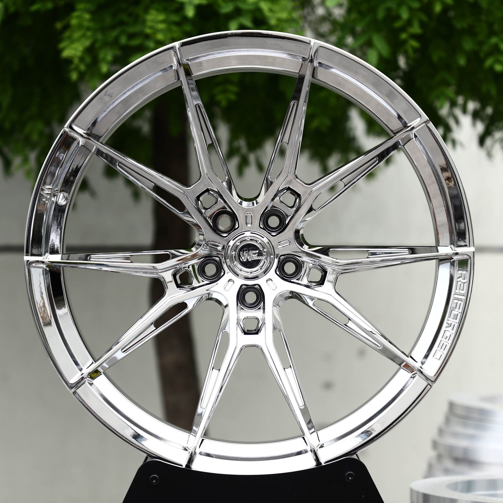 Audi A5 wheels – Chrome 10-Spoke Star (Wheelforce-Style), front view